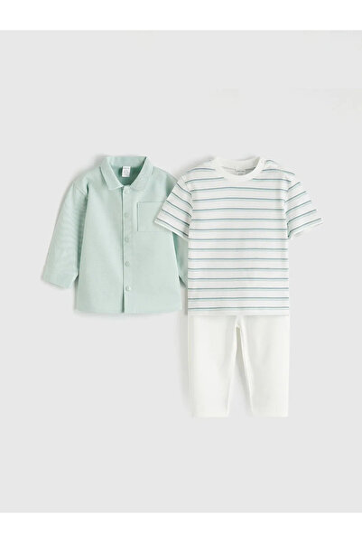 LC Waikiki Lcw baby turquoise baby boy set of 3