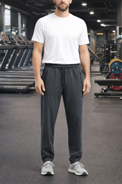 YUYİ Ji̇ber Sports Lycra Thin Fabric Pockets with Zippers Men's Sweatpants 2065