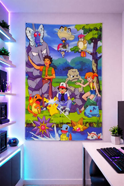 Reyhani Pokemon-3 Wall Cloth Brilliant Quality Fabric Room Decor Tapestry Wal...