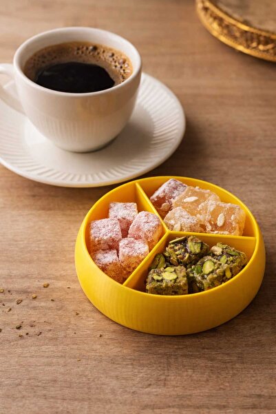 Onflow Coffee Side 3-Compartment Serving Tray – Snack Bowl & Turkish Delight ...