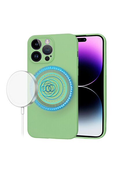 Techsuit Husă SoftFlex MagSafe pentru iPhone 14 Pro Max, Verde Deschis