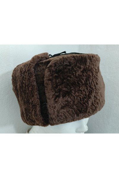 hoaryage Unisex Genuine Lambskin Usanka Astragan Kalpak Hat