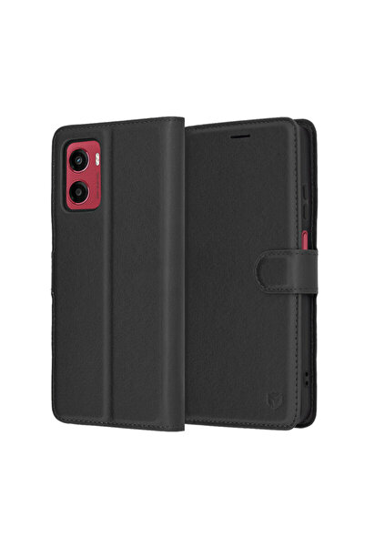 Techsuit Motorola Moto G 05 Leather Folio, black