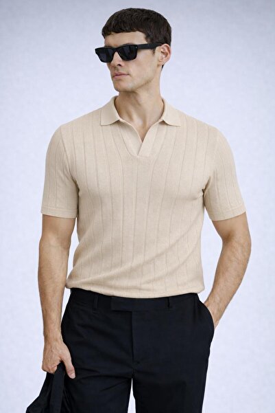 Lufian Men's Summer Short-Sleeved Slim Fit Polyemid Fabric Quality Knitwear T...