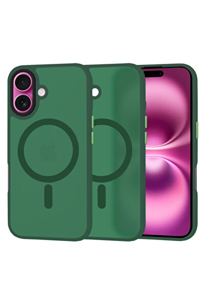 Techsuit iPhone 16 Plus σειρά HaloFrost MagSafe, σκούρο πράσινο