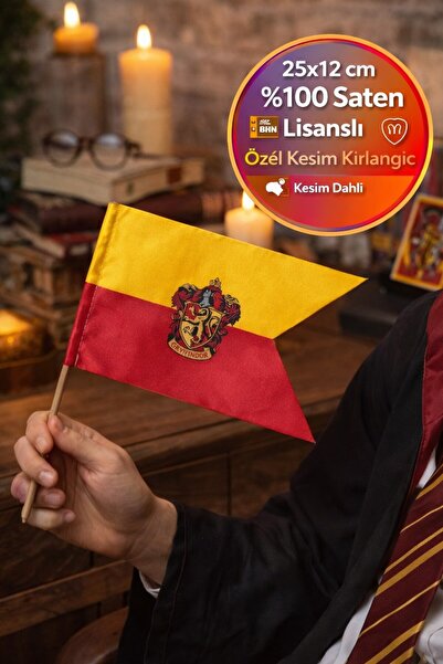 TOYFEST Harry Potter Gryffindor Flag 25X12Cm Satin Licensed Custom Cut Home D...