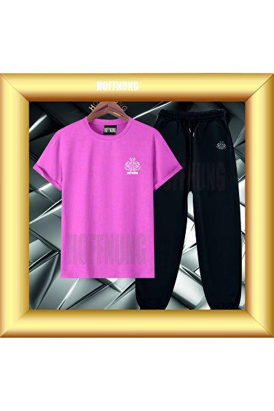 HOFFNUNG Unisex Casual Short Sleeve Set with Arabisc Hoffning Print Outdoor S...