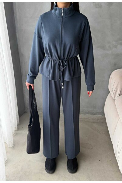 Makarina Women's Modal Fabric Cardigan Track Pants Set