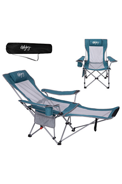 #WEJOY Wejoy AeroComfort Lounge 4 Pozisyonlu Yatabilen Kamp Sandalyesi Cyan/Grey