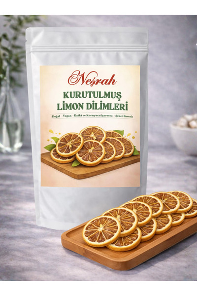 NEŞRAH شرائح ليمون مجففة عالية الجودة - فواكه مجففة نباتية خالية من الإضافات ...
