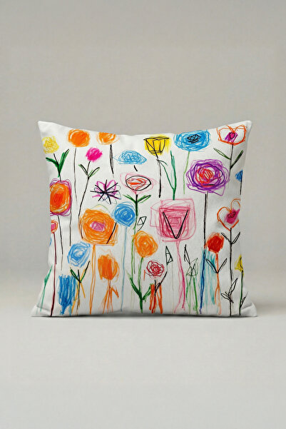 viki concept Desen pentru copii cu flori colorate Husă de pernă pentru canape...