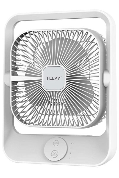 flexy مروحة مكتبية قابلة لإعادة الشحن ® - مروحة محمولة مقاس 8 بوصات للمنزل وا...