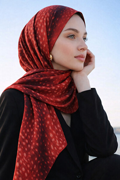 KRAFTELLA Natural Gazelle Patterned Cotton Satin Soft Shawl/ Gazelle Pattern ...