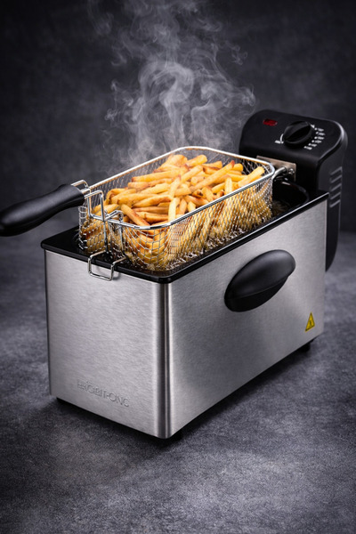 REFURA Electric stainless steel deep fryer – large capacity – temperature con...
