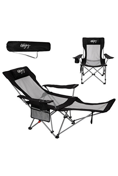 #WEJOY Wejoy AeroComfort Lounge 4 Pozisyonlu Yatabilen Kamp Sandalyesi Black/...