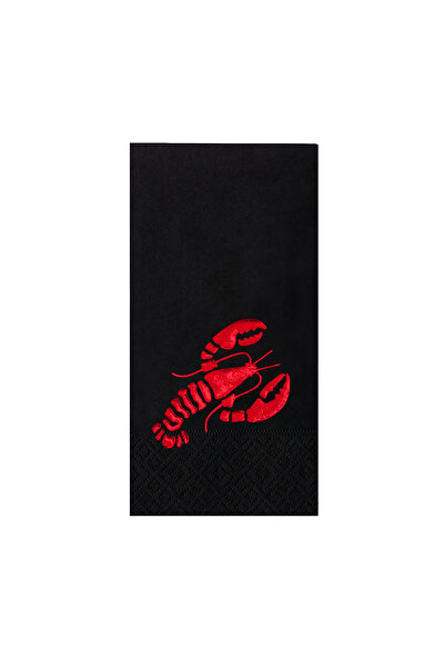 Story مناديل ورقية سوداء اللون مقاس 33x33 سم بنمط جراد البحر البحري، 16 قطعة،...