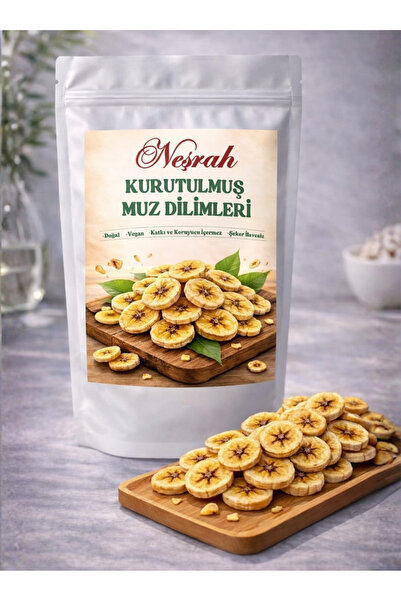 NEŞRAH شرائح الموز المجففة عالية الجودة - فواكه مجففة نباتية خالية من الإضافا...