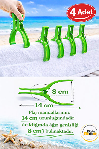MixmioLife Towel Clip 14cm XXL Towel Holder Clip Strong Plastic Sunbed Clip 4Pcs