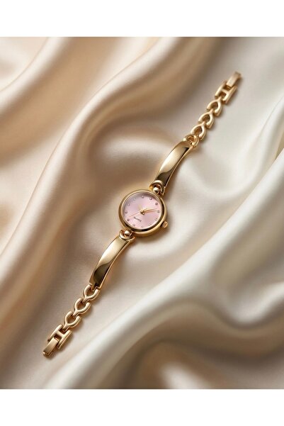 KLISHE Butik Nova Women's Steel Watch Gold Color Pink Dial |   Vintage Stone ...