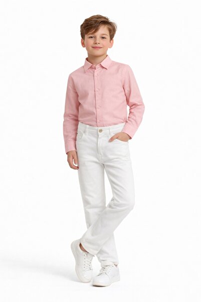 Nacar Erkek Çocuk Uzun Kol Gömlek ve Pantolon 23 Nisan 29 Ekim Gösteri Kıyafeti