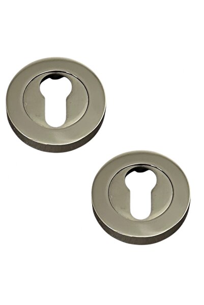 KOLDOOR مقبض باب ييل، شارة مستديرة سفلية، نيكل ساتان، مجموعة من قطعتين