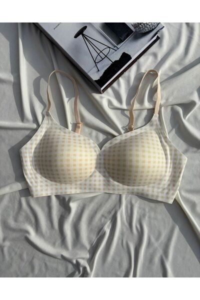 HAMA LOVE Yellow Polka Dot Laser Cut Sports Bra