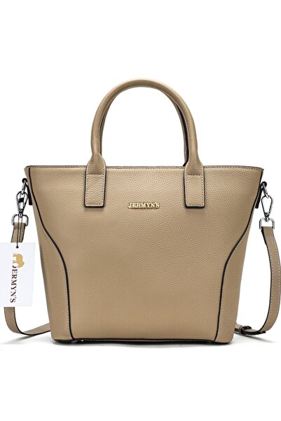 JERMYN'S Women's bag, genuine leather, Malaga, beige