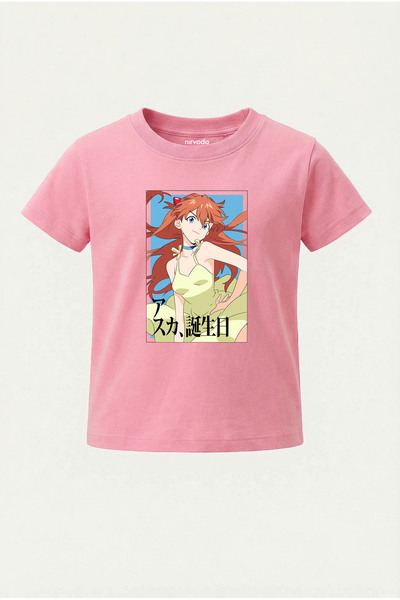 nirvoda Παιδικό μπλουζάκι Asuka Langley Evangelion με στάμπα για παιδιά