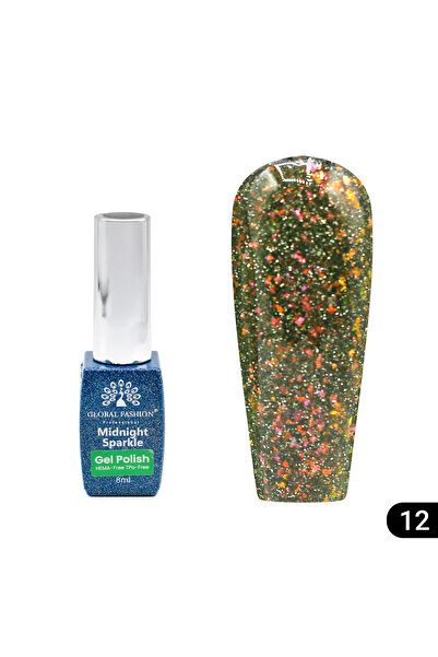 global fashion Midnight sparkle semi-permanent nail polish 8 ml, 12