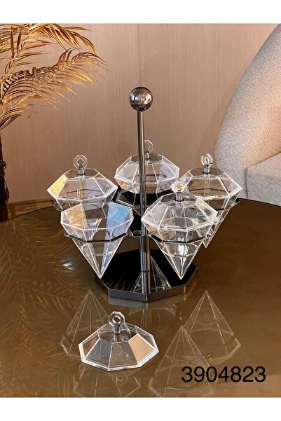 Louvre 5-compartment titanium sweets and nuts carrier