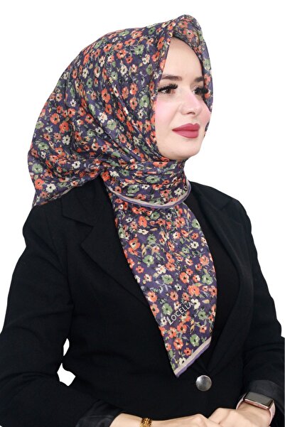 locella Cotton Soft Scarf Hand-Sewn Crispy Flower Pattern