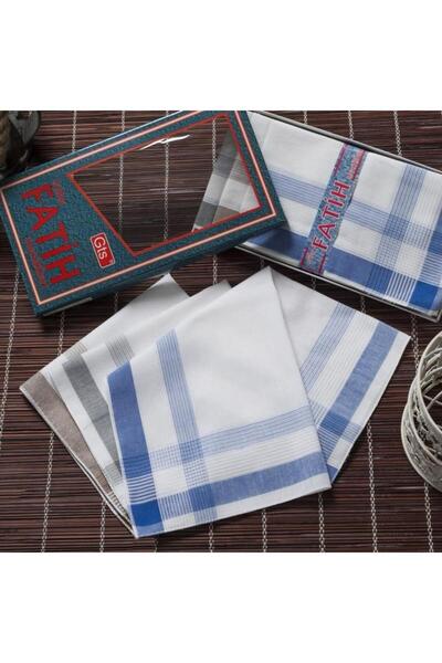 GÖZDE TEKSTİL Kutulu Kumaş Cep Mendili 40x40 cm – 12 Adet (1 Düzine)-Fatih