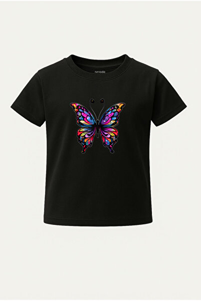 nirvoda Tricou pentru copii cu imprimeu colorat cu fluturi