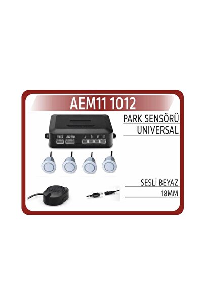 AEM ÜNİVERSAL ARKA PARK SENSÖRÜ SESLİ İKAZLI BEYAZ 18MM 111012