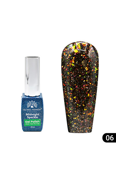 global fashion Midnight sparkle semi-permanent nail polish 8 ml, 06