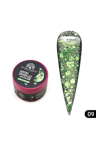 global fashion Nail modeling gel 15 gr, Aurora Spark Builder Gel 09