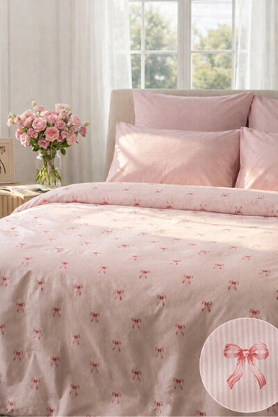 Uçkan home Bow Pattern Single Duvet Cover Set
