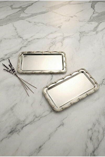 AKSESUAR EVRENİ Rumlov Silver 2-Piece Stainless Steel Silver Frame Coffee Pre...