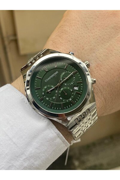 Chaperone Marka Orjinal Yeşil Kadran Su Geçirmez Erkek Kol Saati