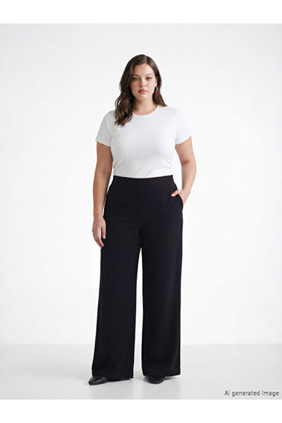 LC Waikiki Rmz Gi̇yi̇m Farkiyla Women's Wide Leg Pants with Waist Cord