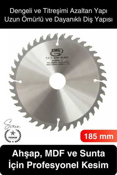 Svein #Testere 185 mm 40 Diş Ahşap Kesim Daire Testere Diski MDF ve Sunta İçi...