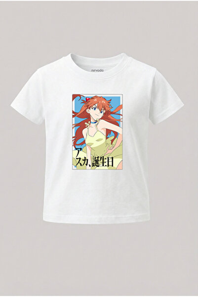 nirvoda Παιδικό μπλουζάκι Asuka Langley Evangelion με στάμπα για παιδιά