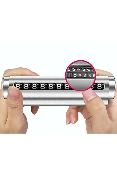 3B Trend تصميم أسطواني فاخر بلون فضي لرقم الهاتف المثبت على لوحة القيادة في ا...