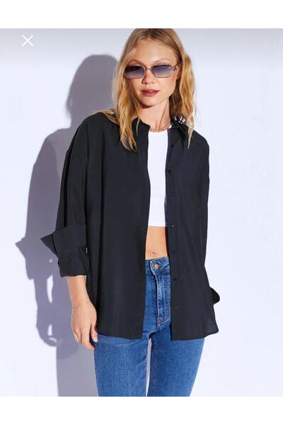 Generic Brand Dámská oversize košile Ecru Modal s měkkou texturou