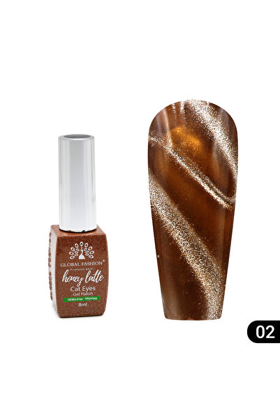 global fashion Semi-permanent cat eye nail polish Honey Latte 8 ml, 02