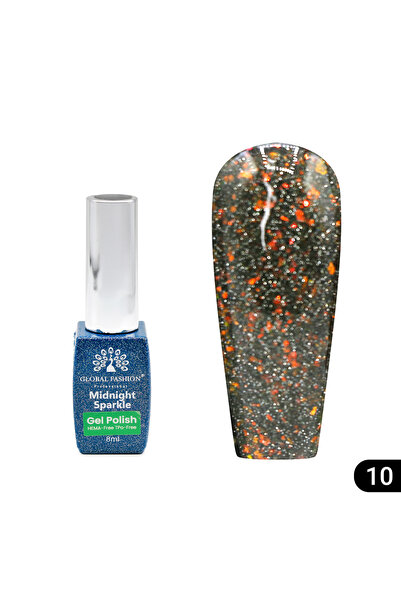 global fashion Midnight sparkle semi-permanent nail polish 8 ml, 10