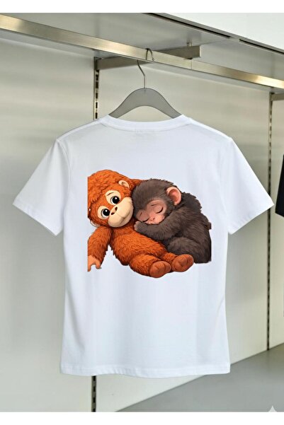 playwear Gündem Sevimli Mother Love Monkey BACK Imprimat Regular Fit 100% bum...