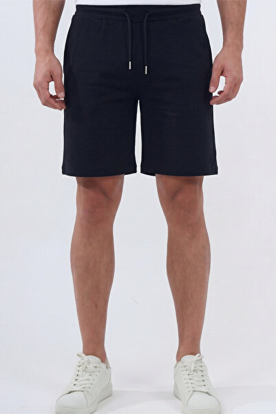 Veleno Men's Black Oversize Relaxed Bermuda Shorts Comfortable Fit