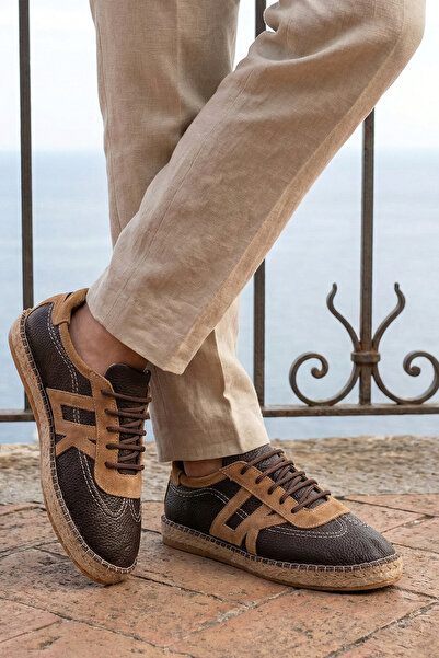 by selvi Lukka Shoes Genuine Leather Chester Bitter Brown Lace-Up Sports Espa...