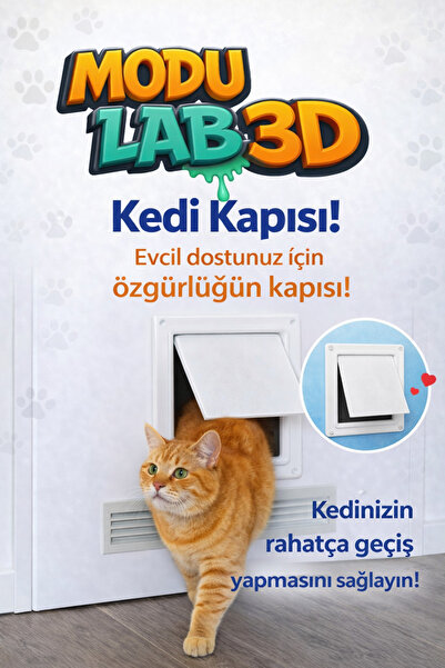 Bunimo ModuLab Kediniz İçin Özgürlük Kapısı – 20x20cm Sağlam ve Pratik Kedi K...